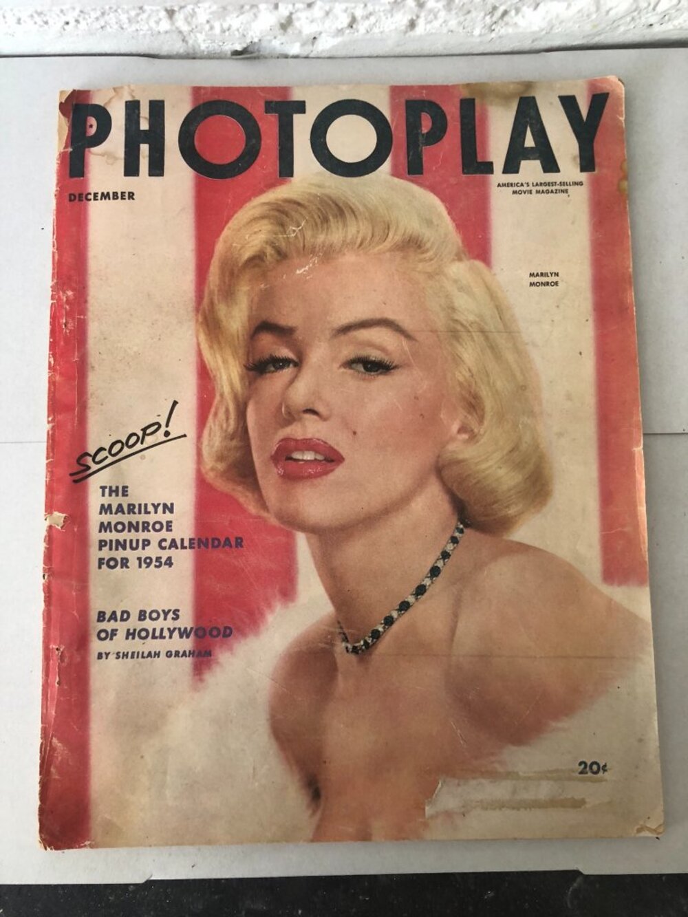 Photoplay Magazine Marilyn Monroe Calendar December 1953